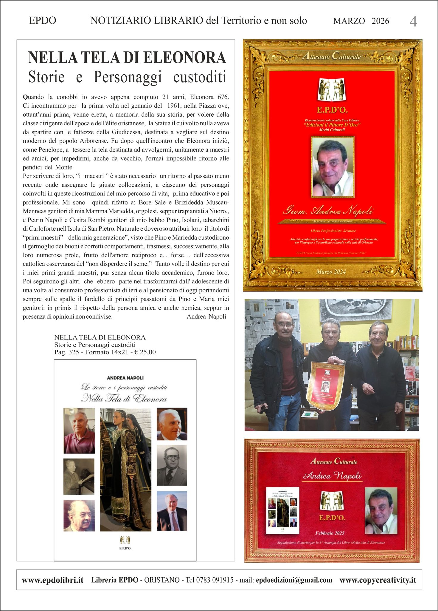 Notiziario Culturale EPDO Andrea Napoli